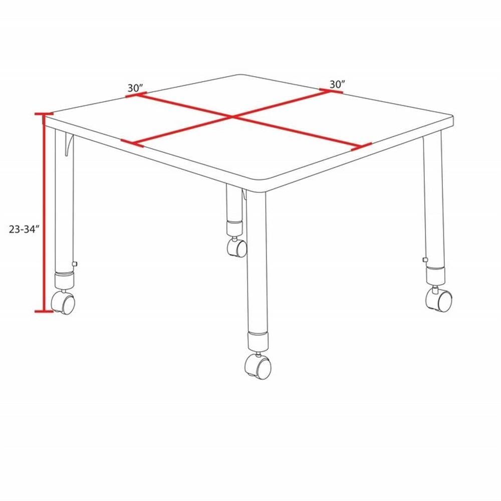 Square Mobile Table with 4 Stack Chairs Q30713