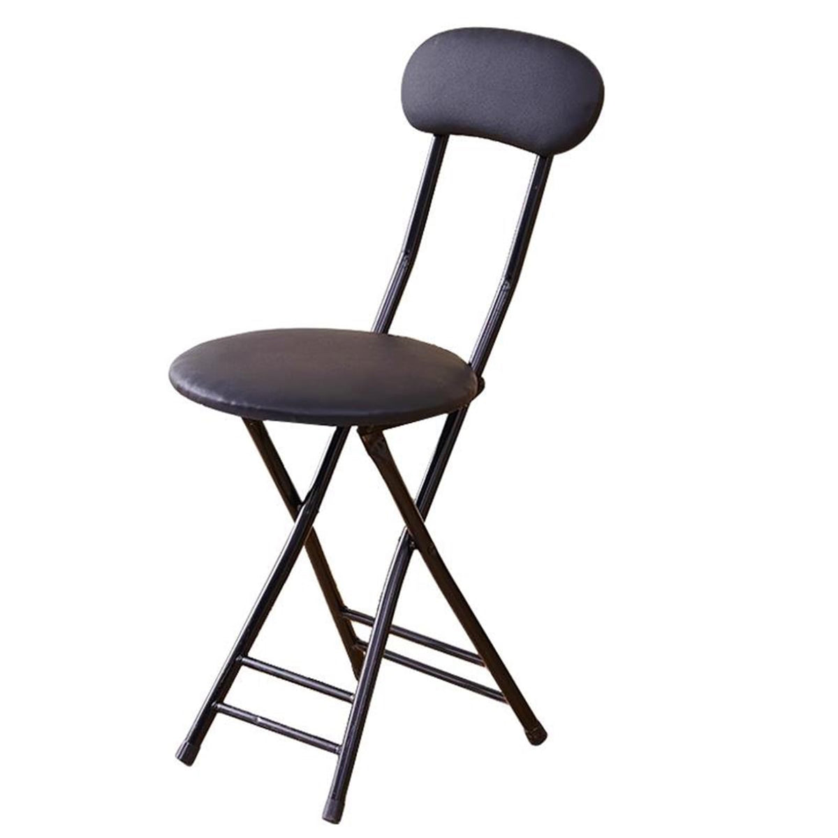 Black 18 in Padded Folding Stool V8949