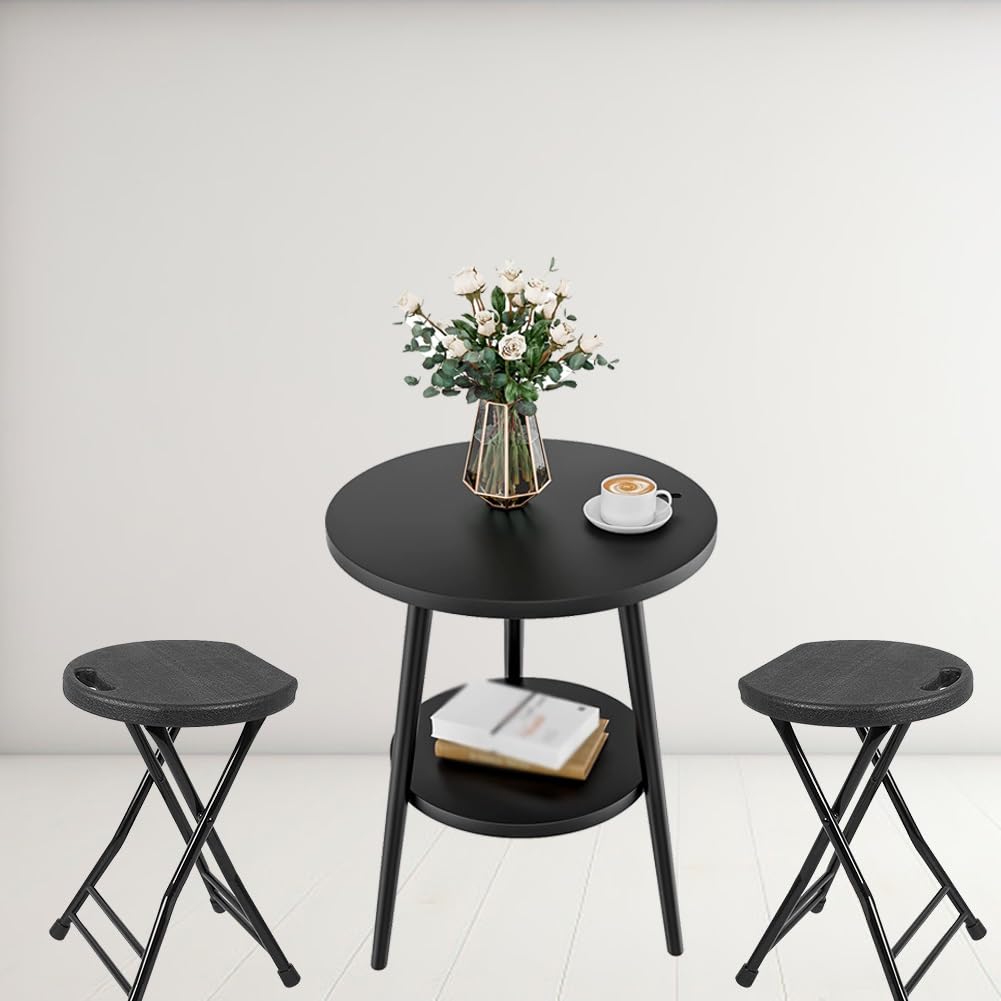18 Inch Black Folding Plastic Metal Bar Stool O887
