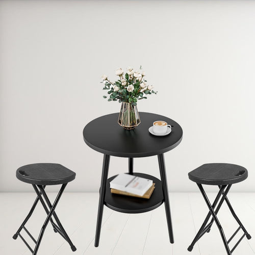 18 Inch Black Folding Plastic Metal Bar Stool O887
