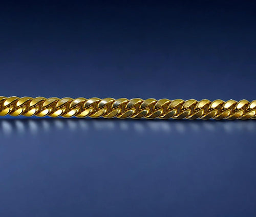 14K Yellow Gold Solid Miami Cuban Chain P326