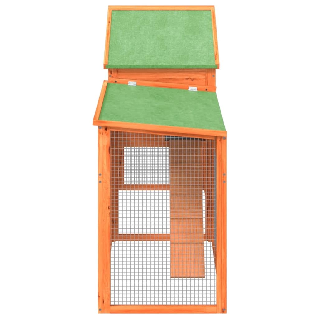 73 Inch 2 Tier Wooden Small Animal Cage G6357