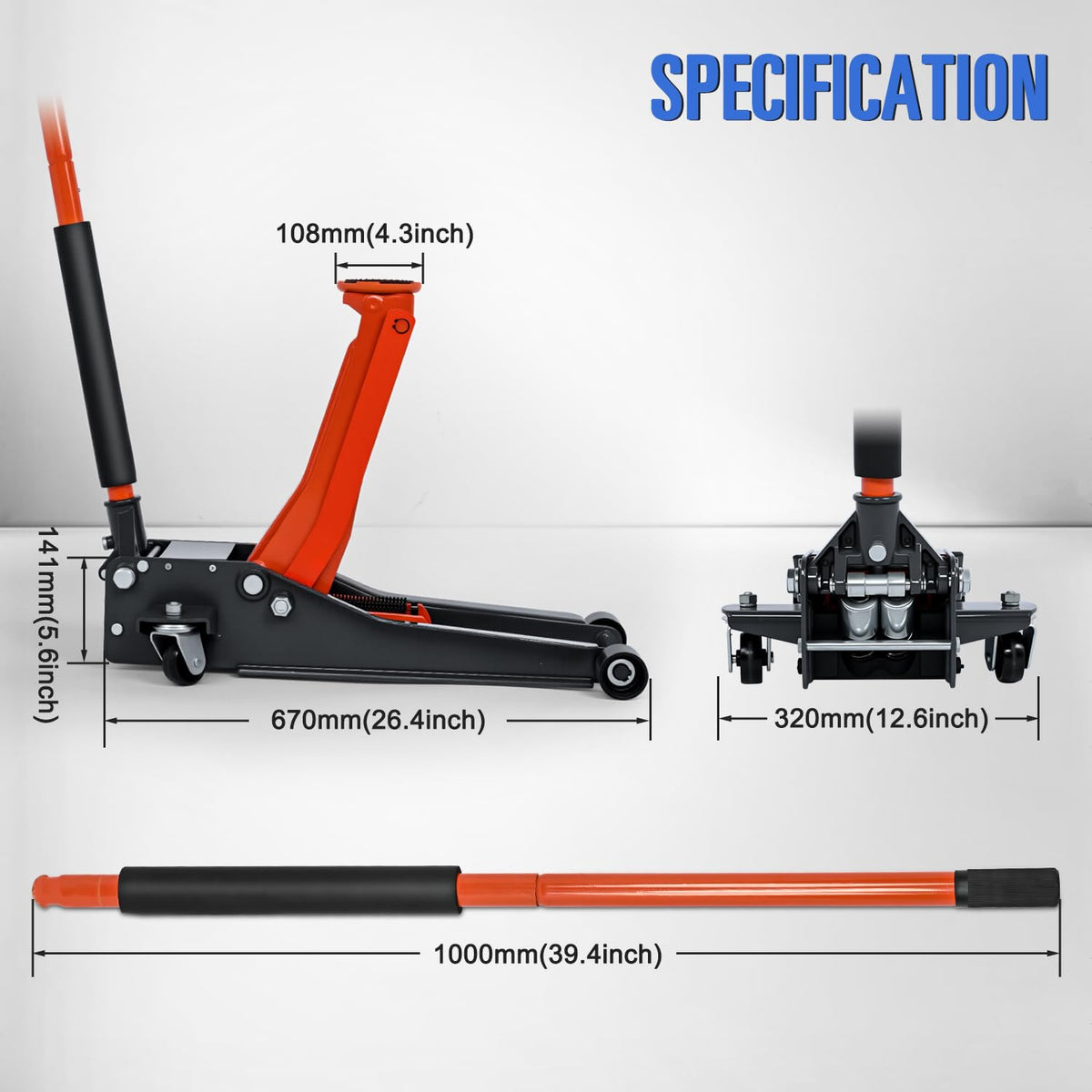 3 Ton Low Profile Hydraulic Floor Jack F567575
