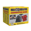 Heavy Duty 42-Gallon 3 Mil Black Garbage Bags 32 Counts E163