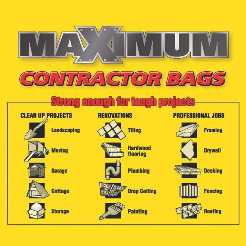 Heavy Duty 42-Gallon 3 Mil Black Garbage Bags 32 Counts E163
