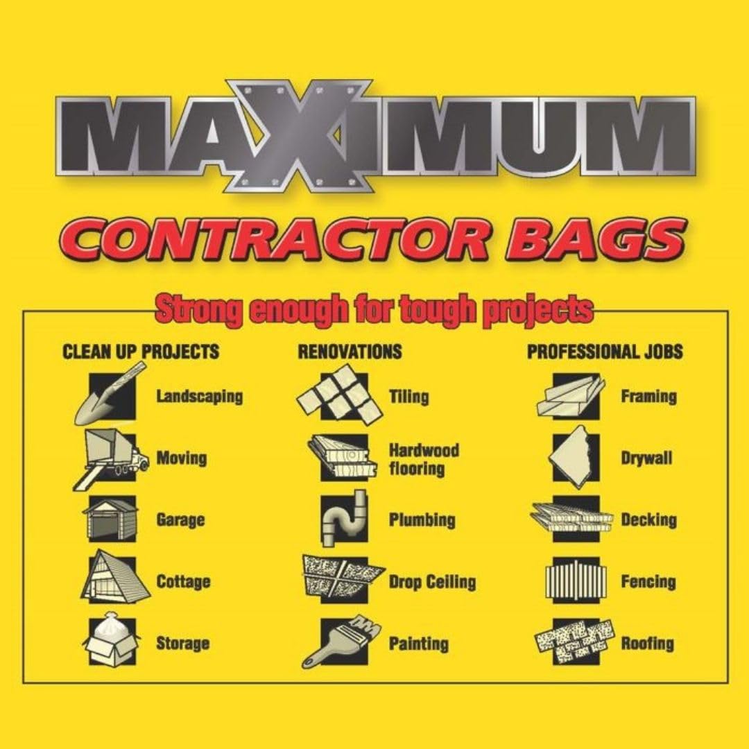 Heavy Duty 42-Gallon 3 Mil Black Garbage Bags 32 Counts E163