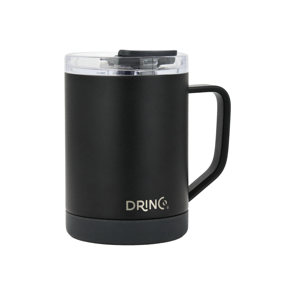 16 oz Black Vacuum Insulated Stainless Steel Travel Mug with Lid B843