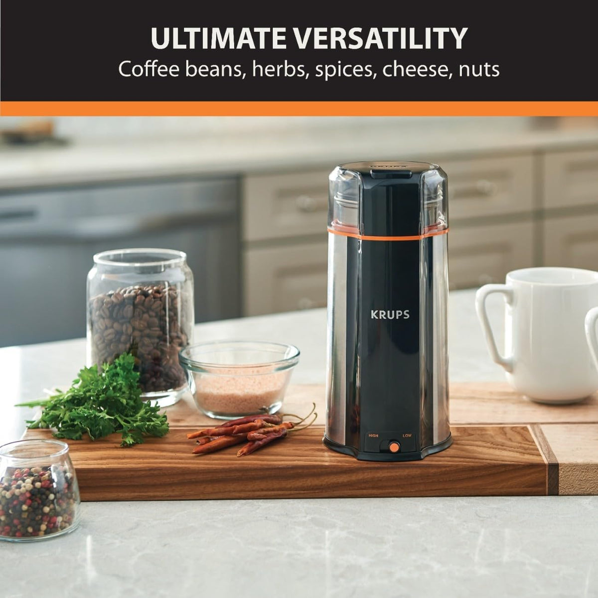 Silver 12 Cups Plastic and Stainless Steel Coffee Grinder Z6227