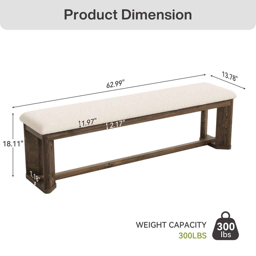 Upholstered Bench with Cushion P4292