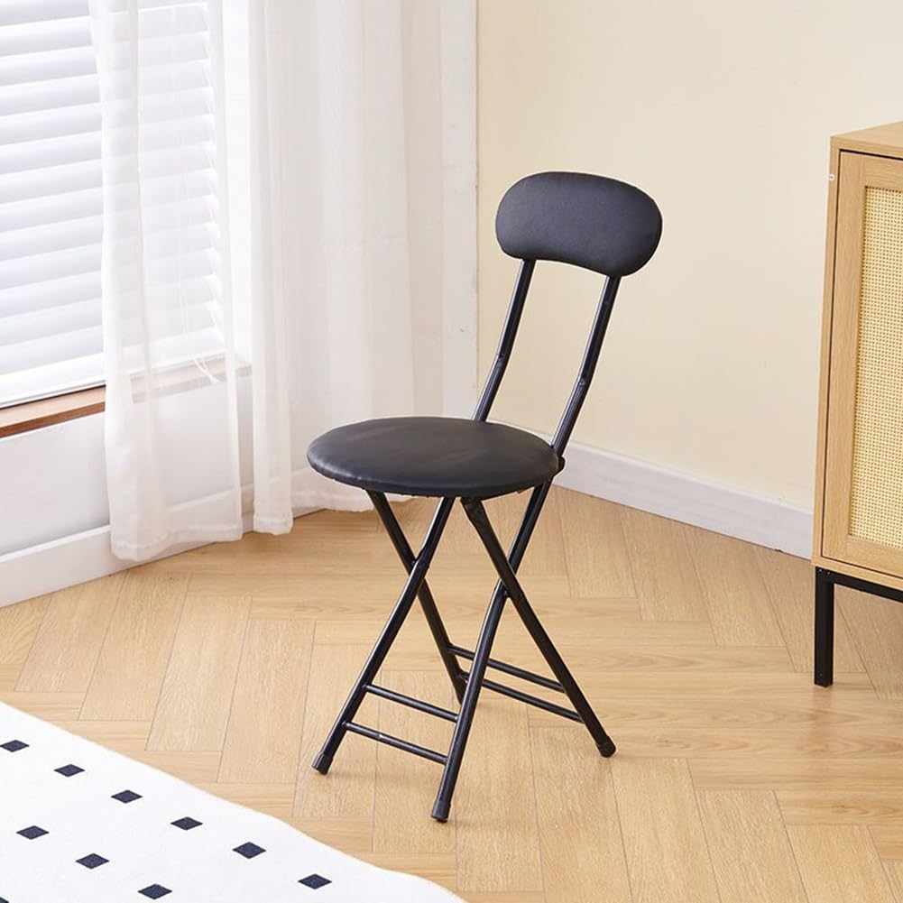 Black 18 in Padded Folding Stool V8949