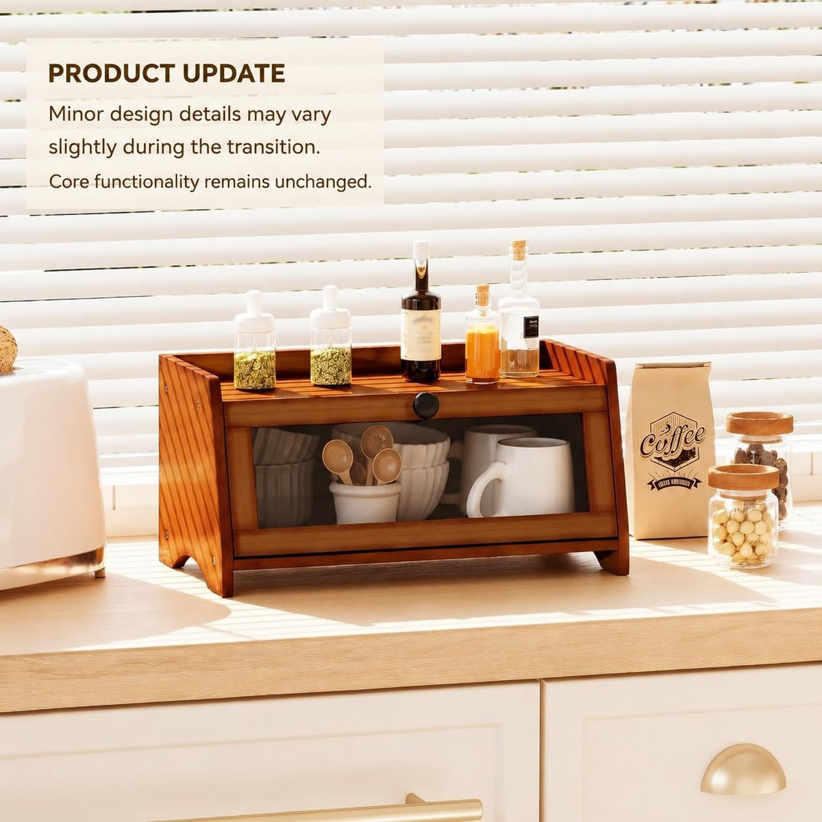 Brown Bamboo Bread Box R5789