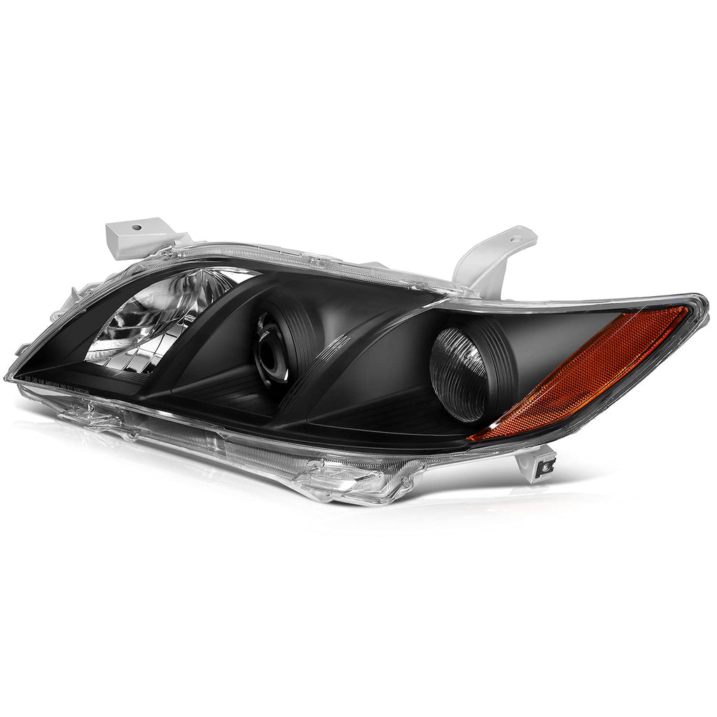 Black Housing Amber Reflector Clear Lens Headlight Assemblies S35160