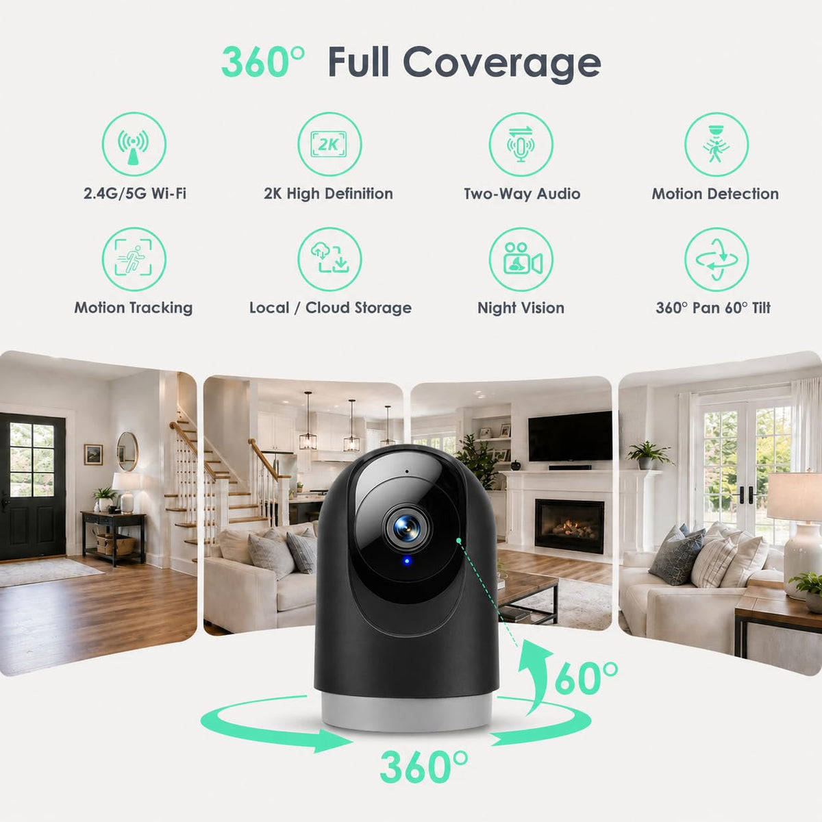 2K Indoor Camera with Motion Tracking T9943