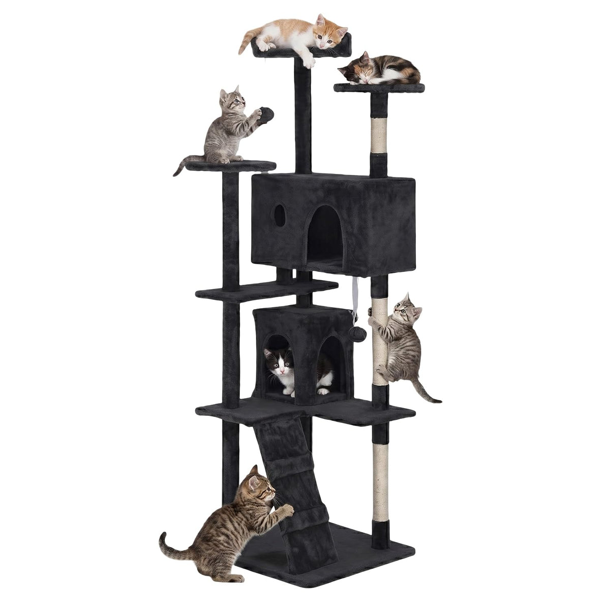 70" Dark Gray Cat Tree Tower N760