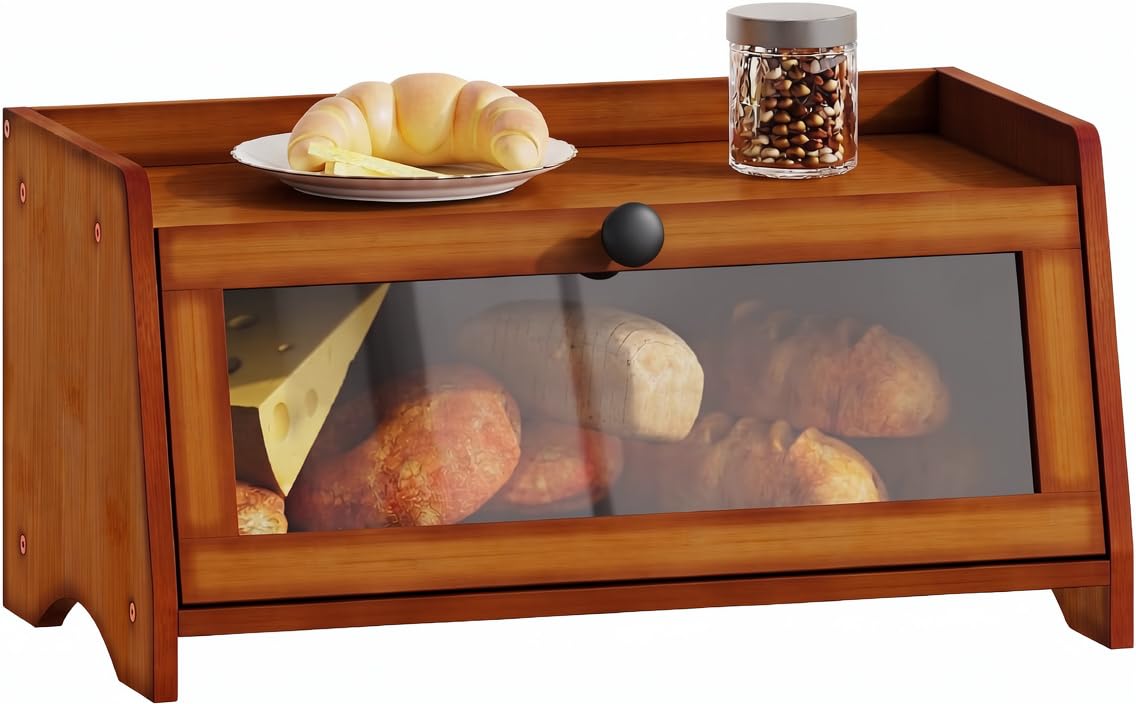 Brown Bamboo Bread Box R5789