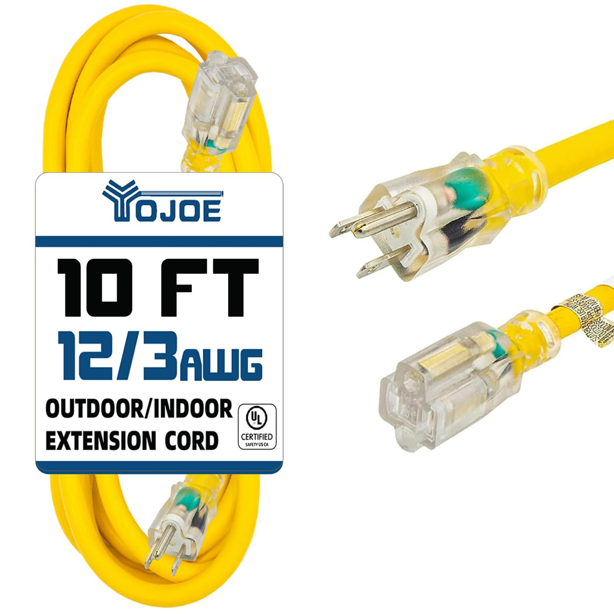 Yellow 12 Gauge 10 ft Extension Cord J97155