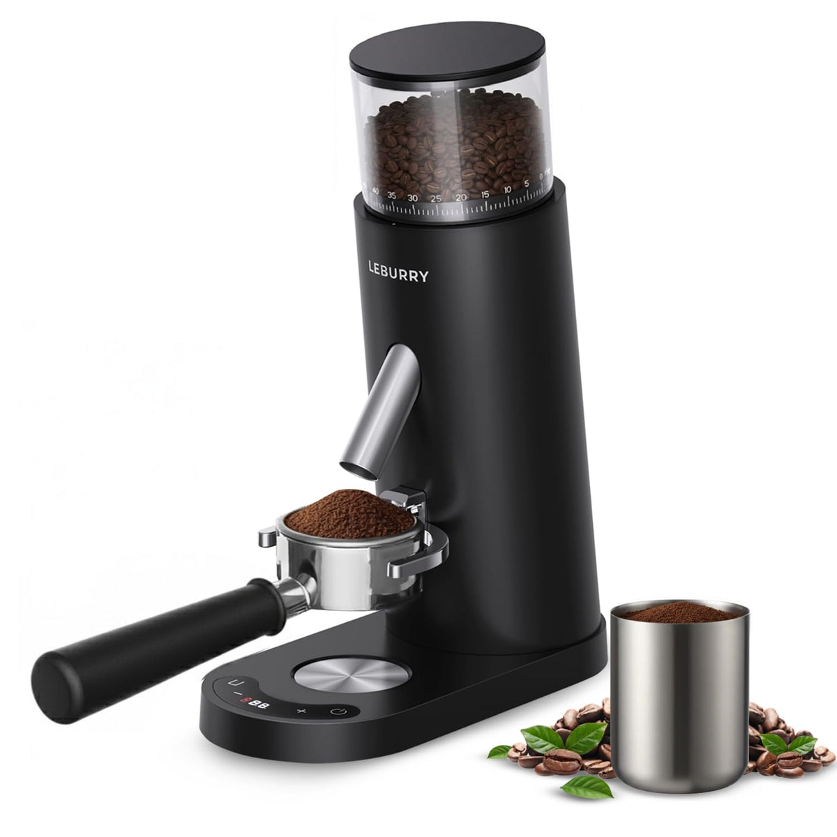 Portable Electric Burr Coffee Grinder with 60 Grind Settings M64924