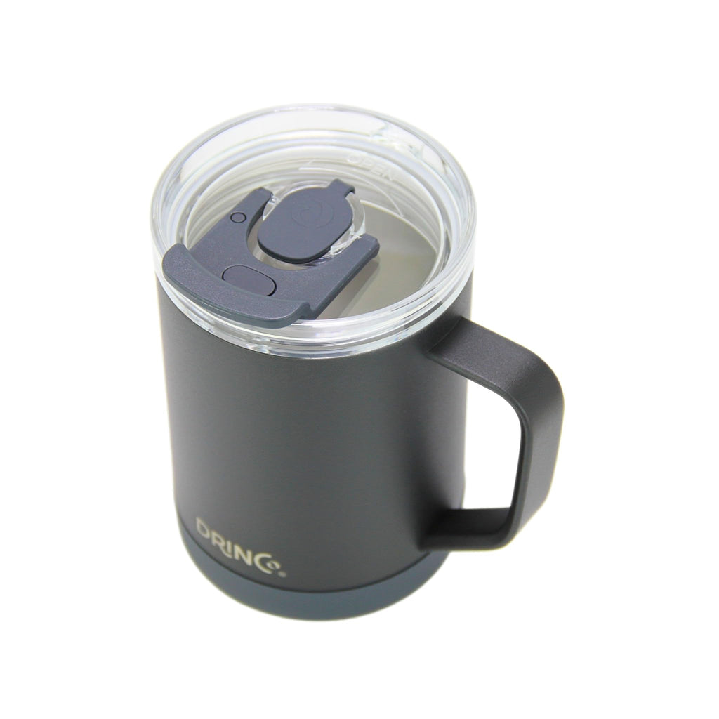 16 oz Black Vacuum Insulated Stainless Steel Travel Mug with Lid B843