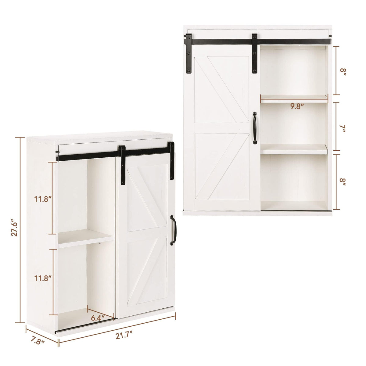 Wall Cabinet with Sliding Barn Door H10324