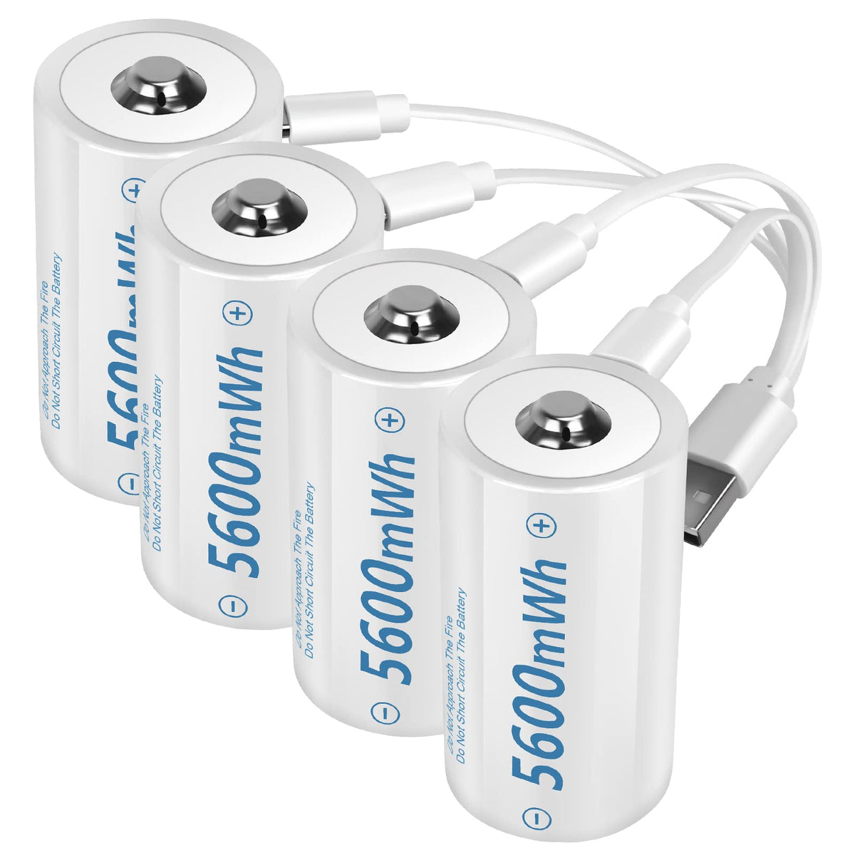 Rechargeable Lithium D Batteries 4 Pack P457