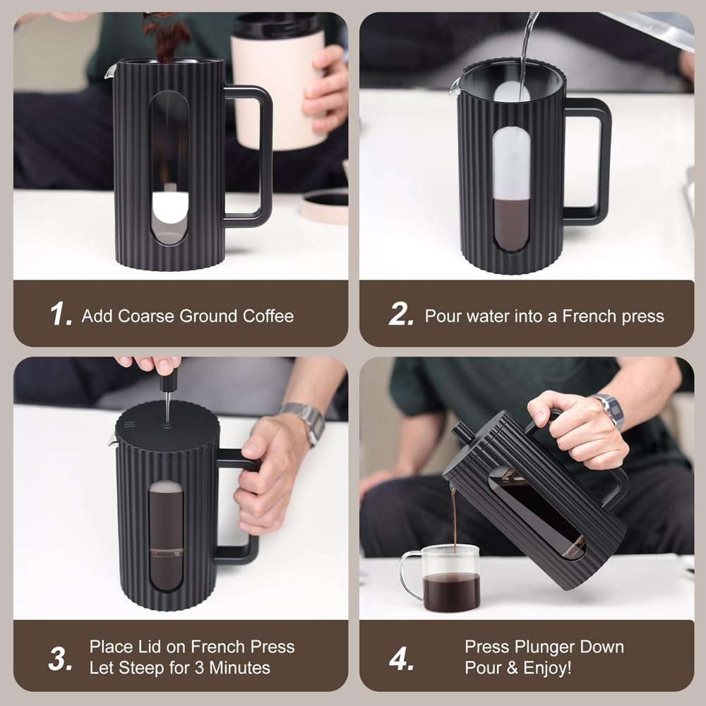 12 oz Heat Resistant Borosilicate Glass French Press K293