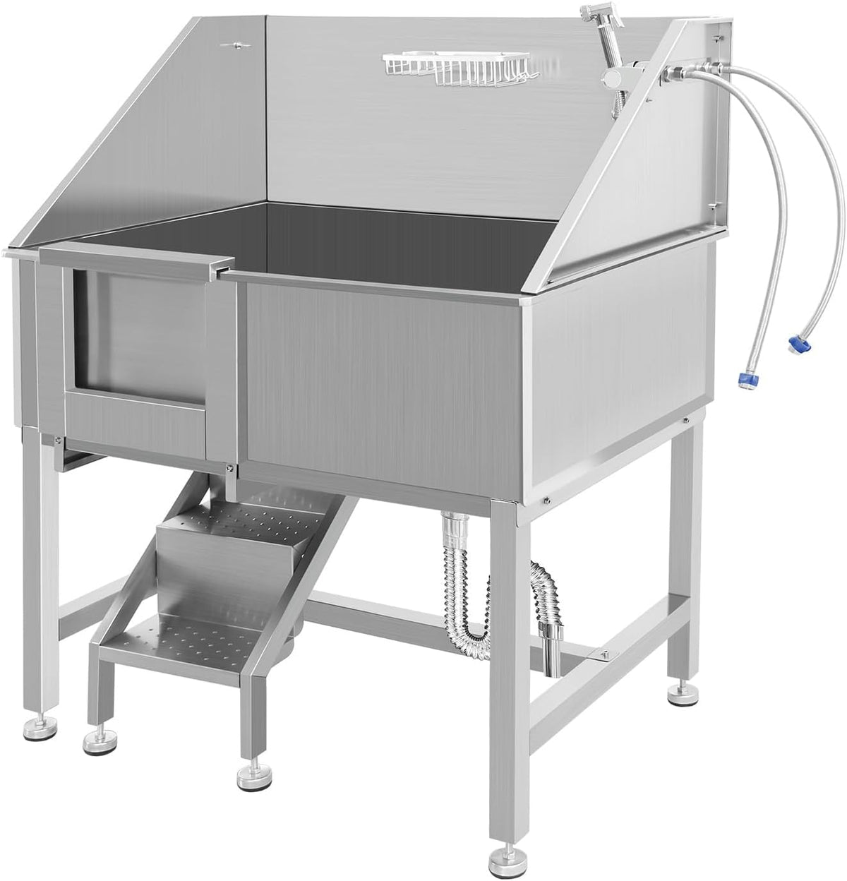 38" Stainless Steel Dog Grooming Tub with Stairs U957943