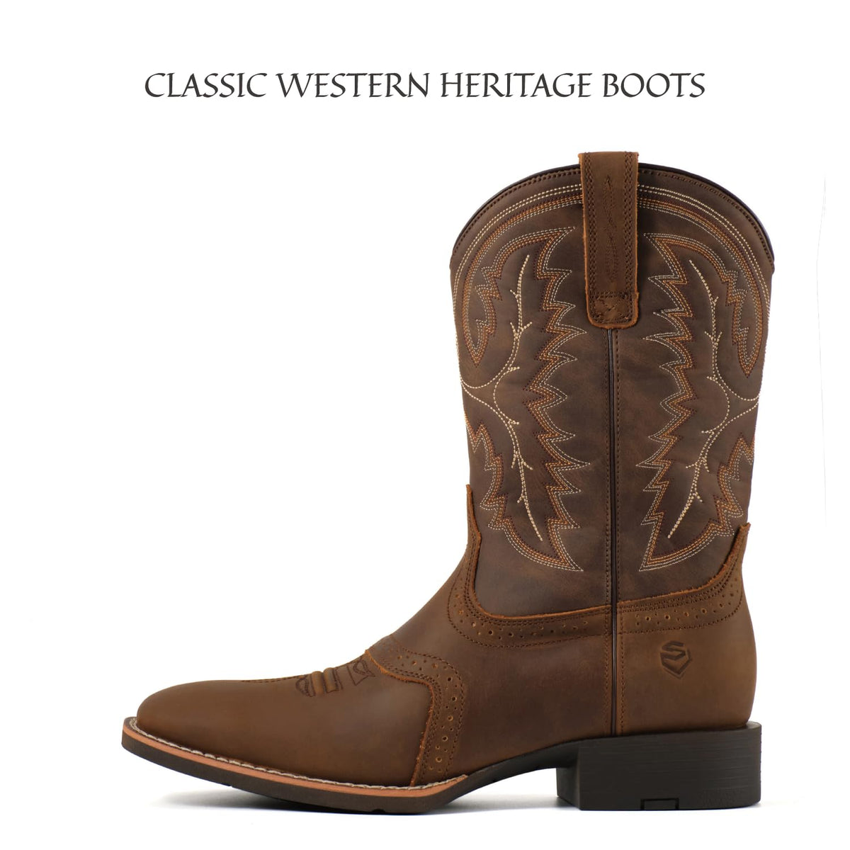 Western Cowboy Boots Square Toe with Embroidery T7547