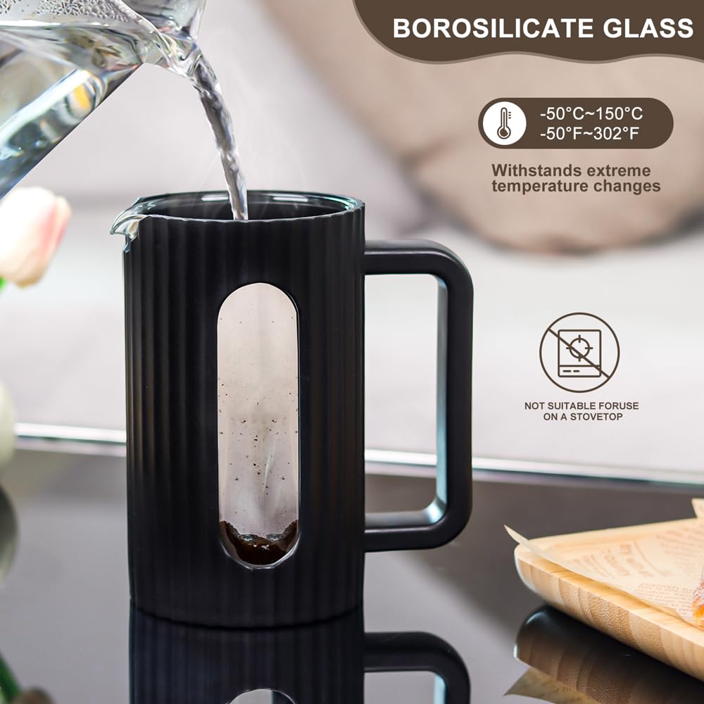 12 oz Heat Resistant Borosilicate Glass French Press K293