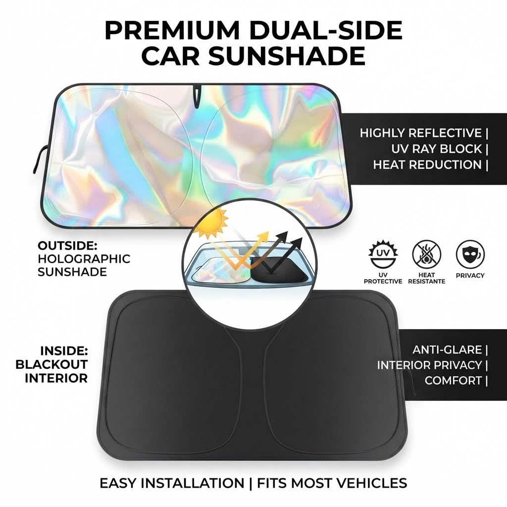 Front Window Sun Shade Foldable Reflective M373