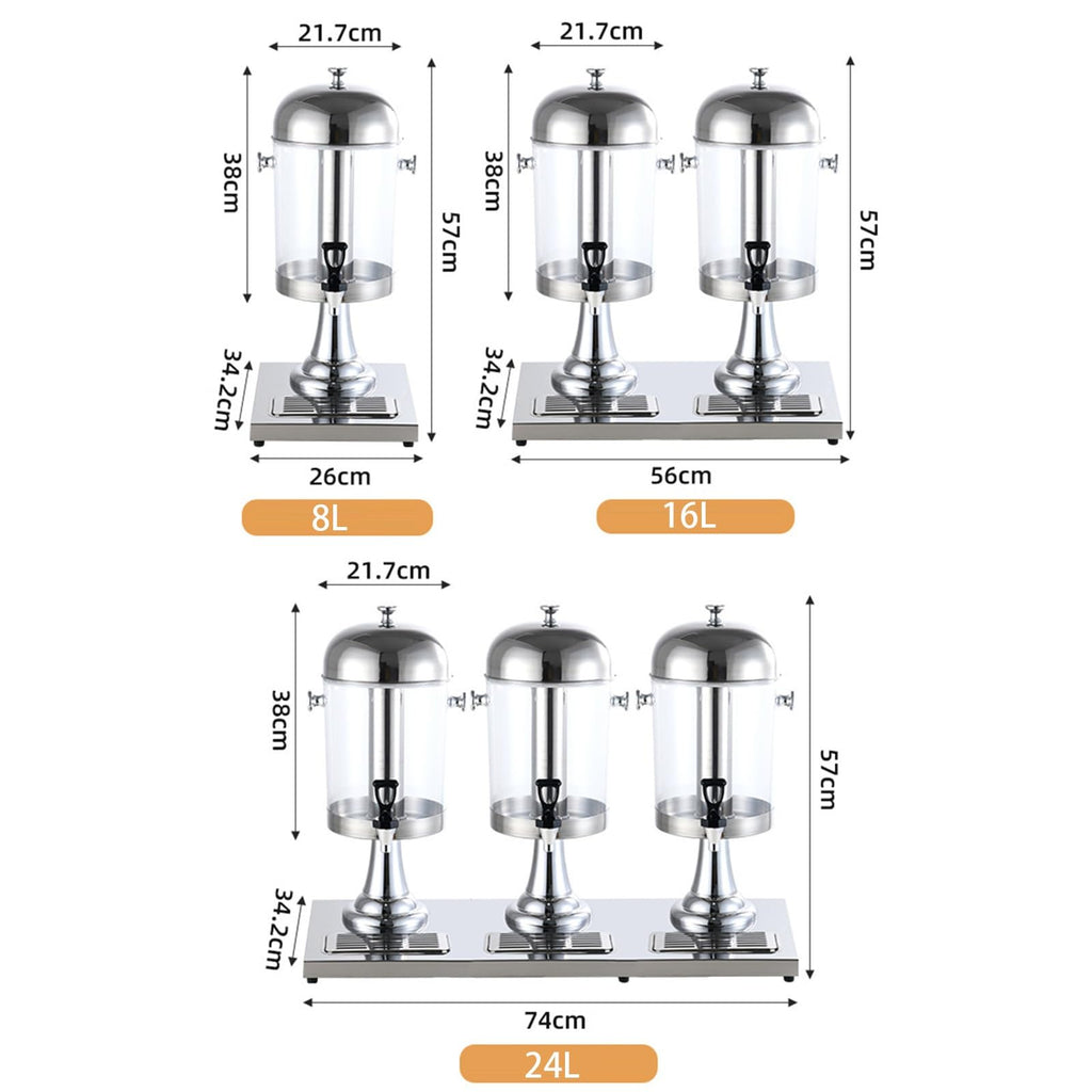 Stainless Steel Beverage Dispenser with Stand 24L H269802
