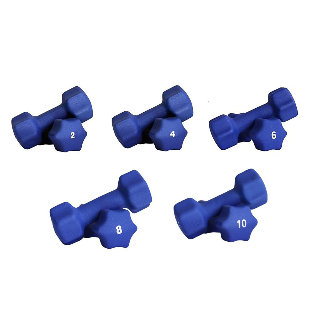 Blue Neoprene Dumbbell Set 5 Pairs V61788