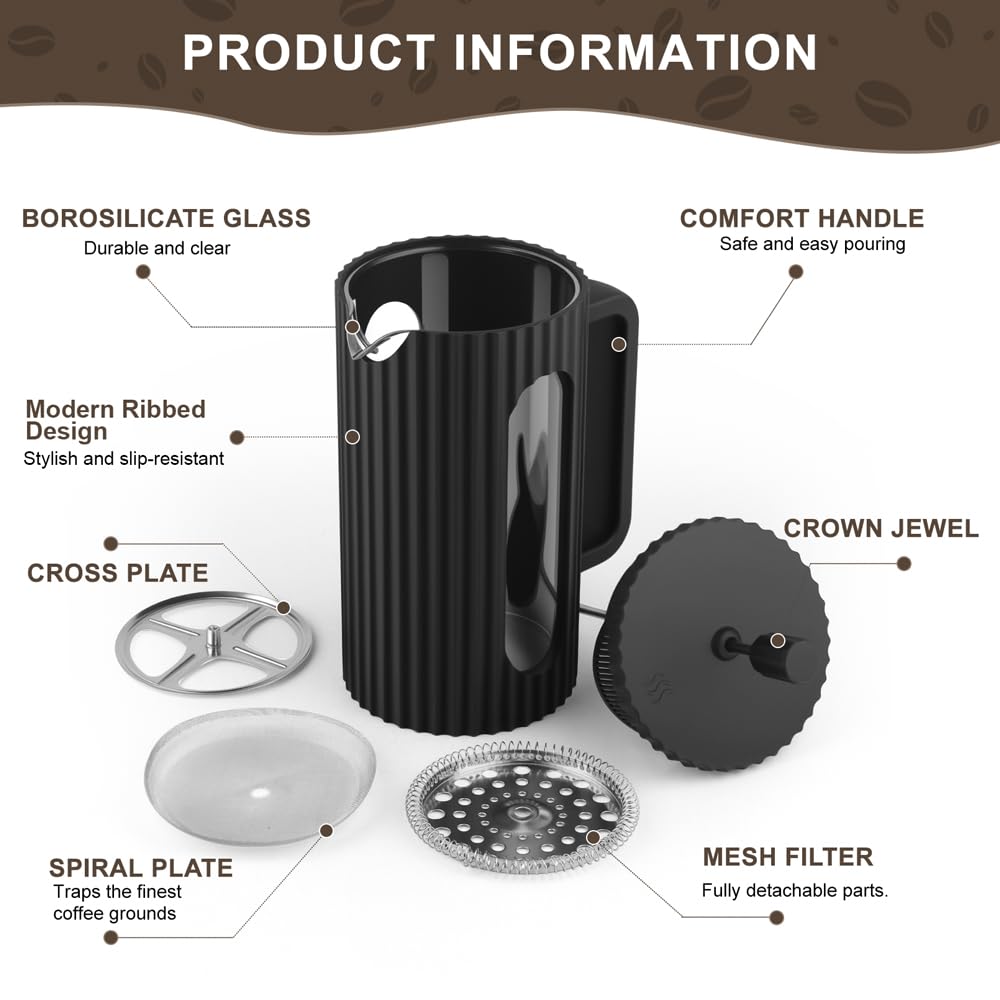 12 oz Heat Resistant Borosilicate Glass French Press K293