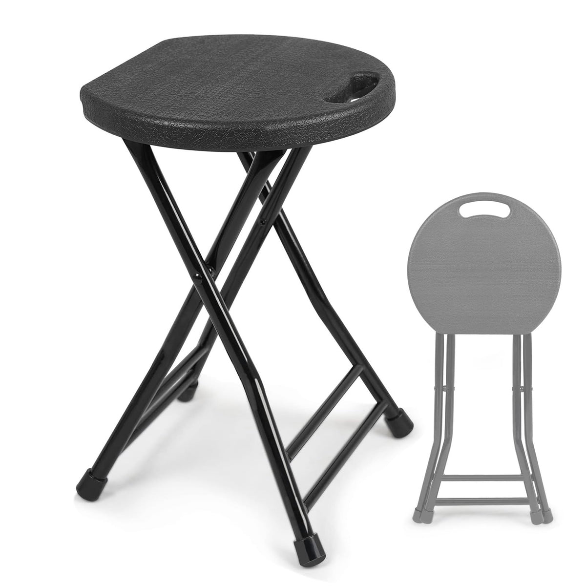 18 Inch Black Folding Plastic Metal Bar Stool O887