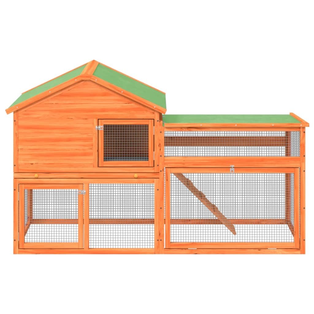 73 Inch 2 Tier Wooden Small Animal Cage G6357