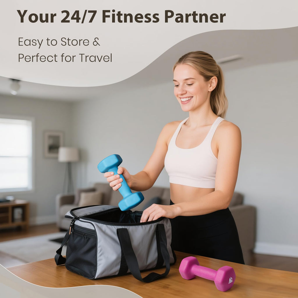 Set of 2 Neoprene Coated Hex Dumbbells I930
