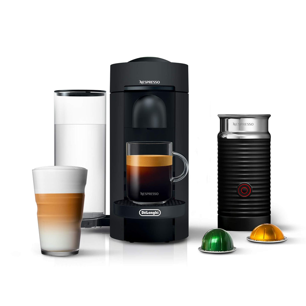 Matte Black Coffee Machine with Milk Frother P740428