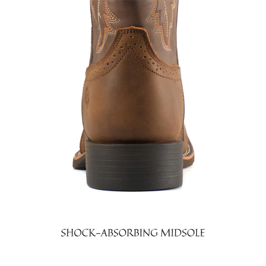 Western Cowboy Boots Square Toe with Embroidery T7547