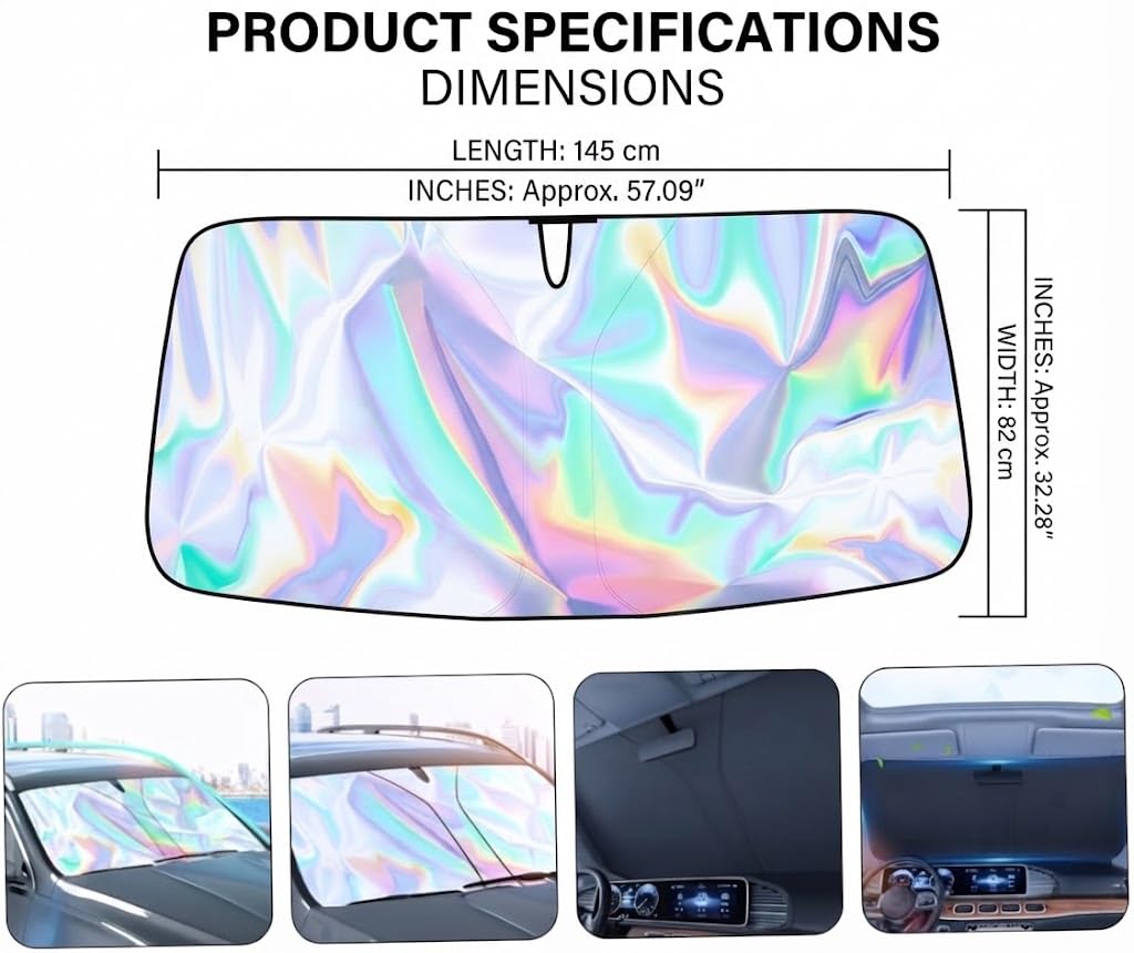 Front Window Sun Shade Foldable Reflective M373