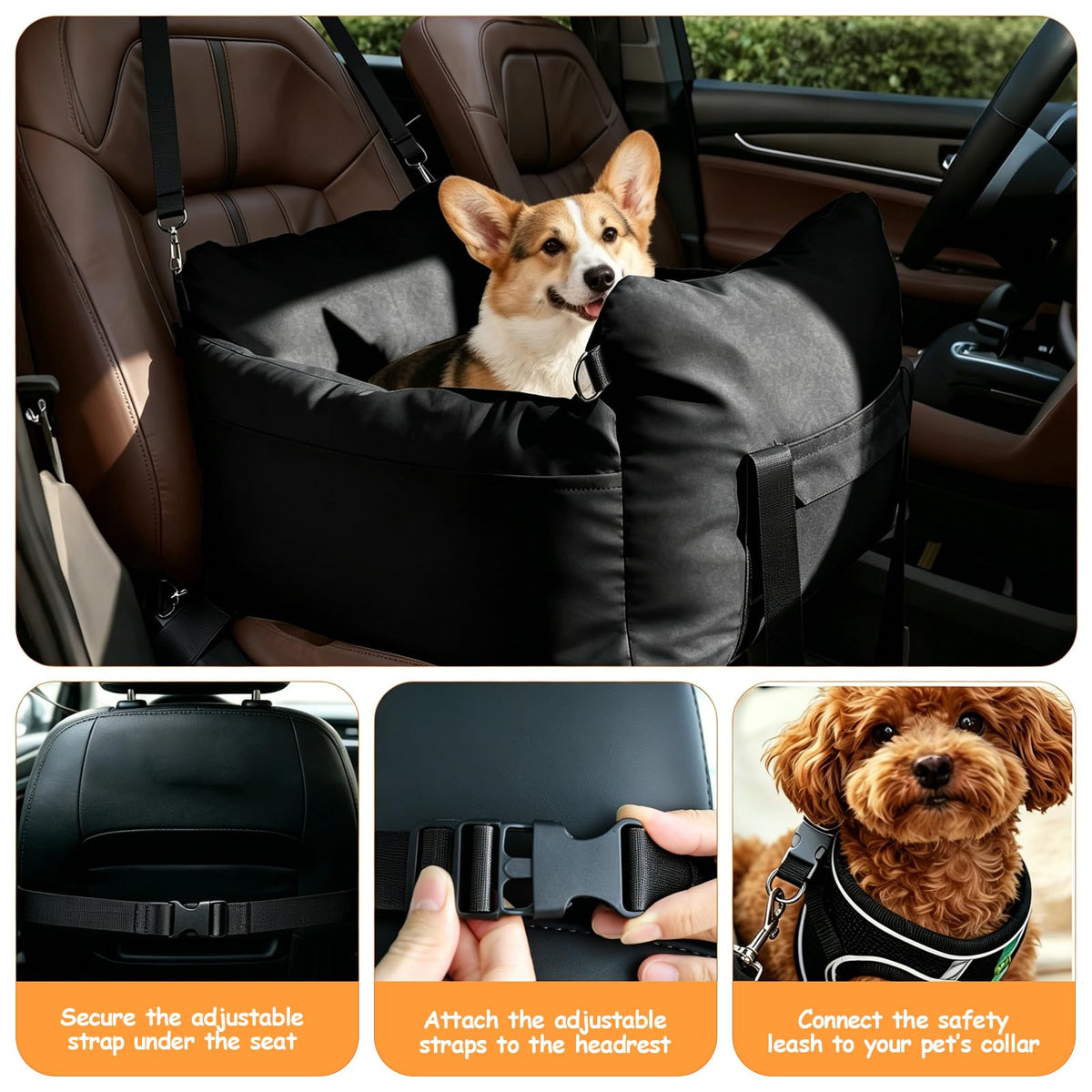 Dog Car Seat for Small Dogs Under 25 lbs V13400
