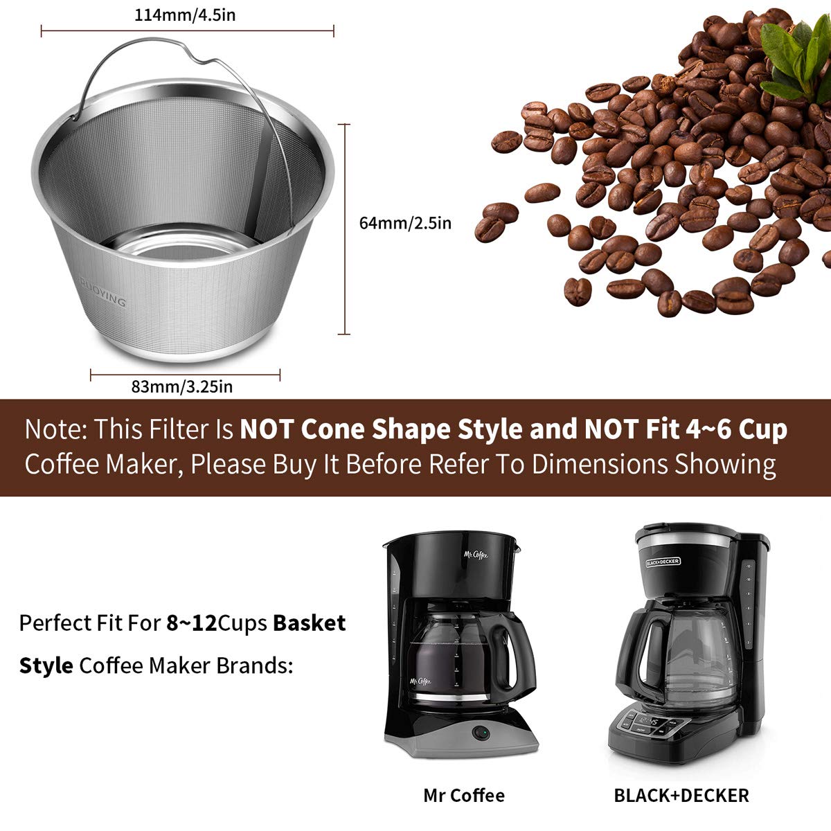 Reusable Stainless Steel Coffee Filter I85987