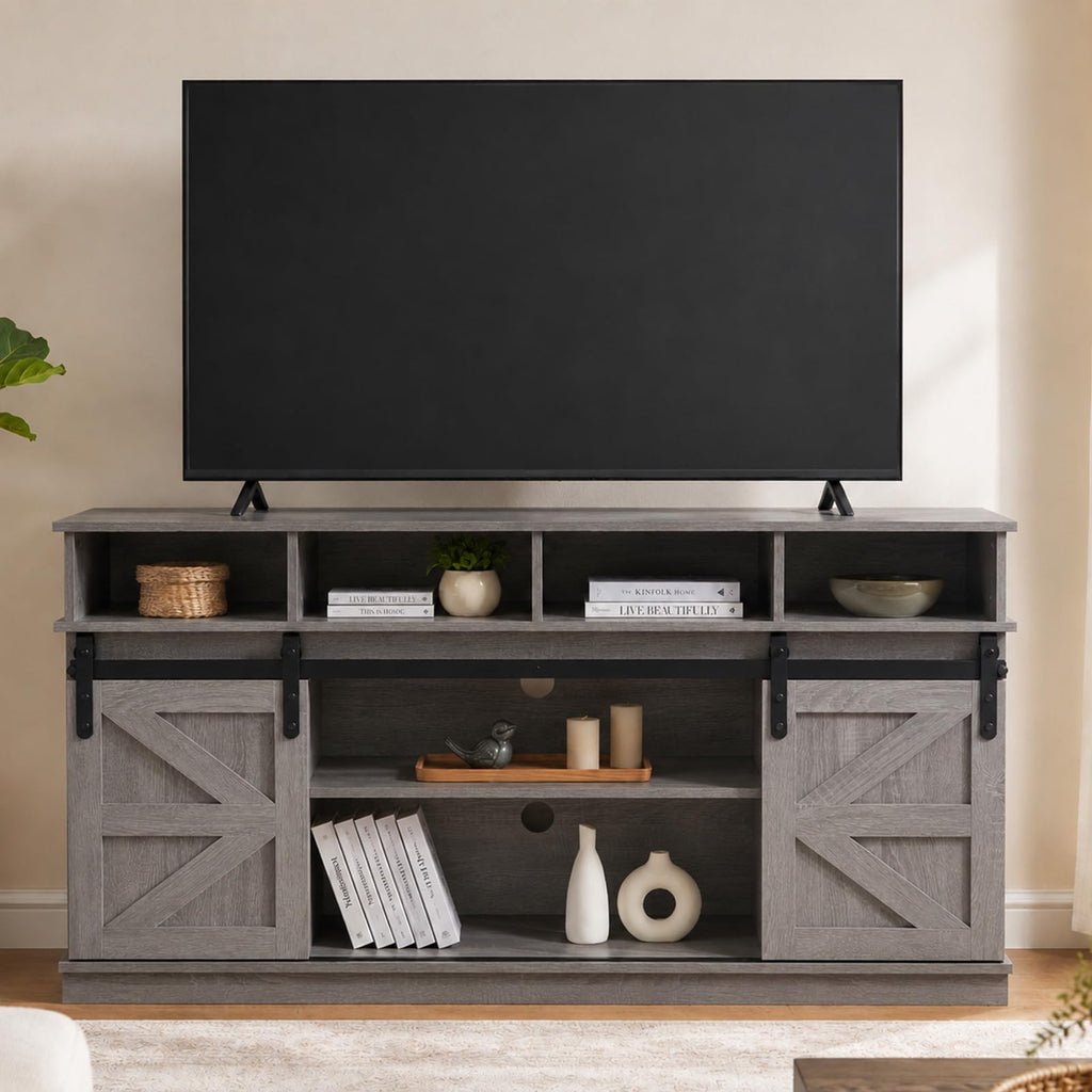 Grey TV Stand with Storage for 65 Inch TV K9772