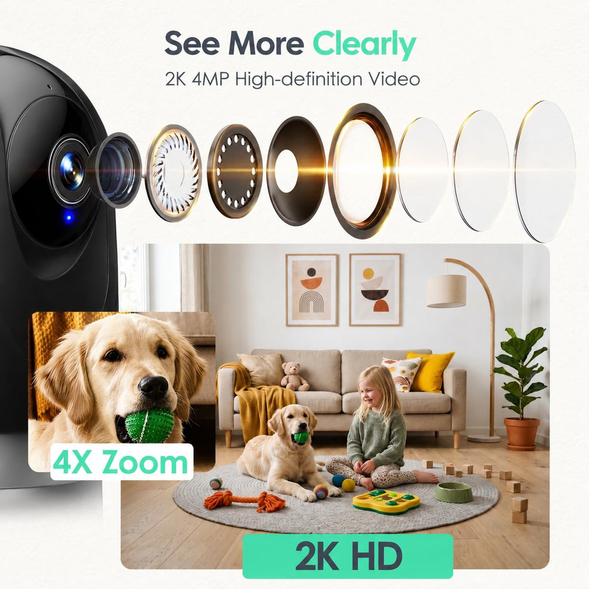 2K Indoor Camera with Motion Tracking T9943