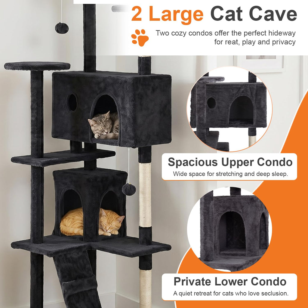 70" Dark Gray Cat Tree Tower N760