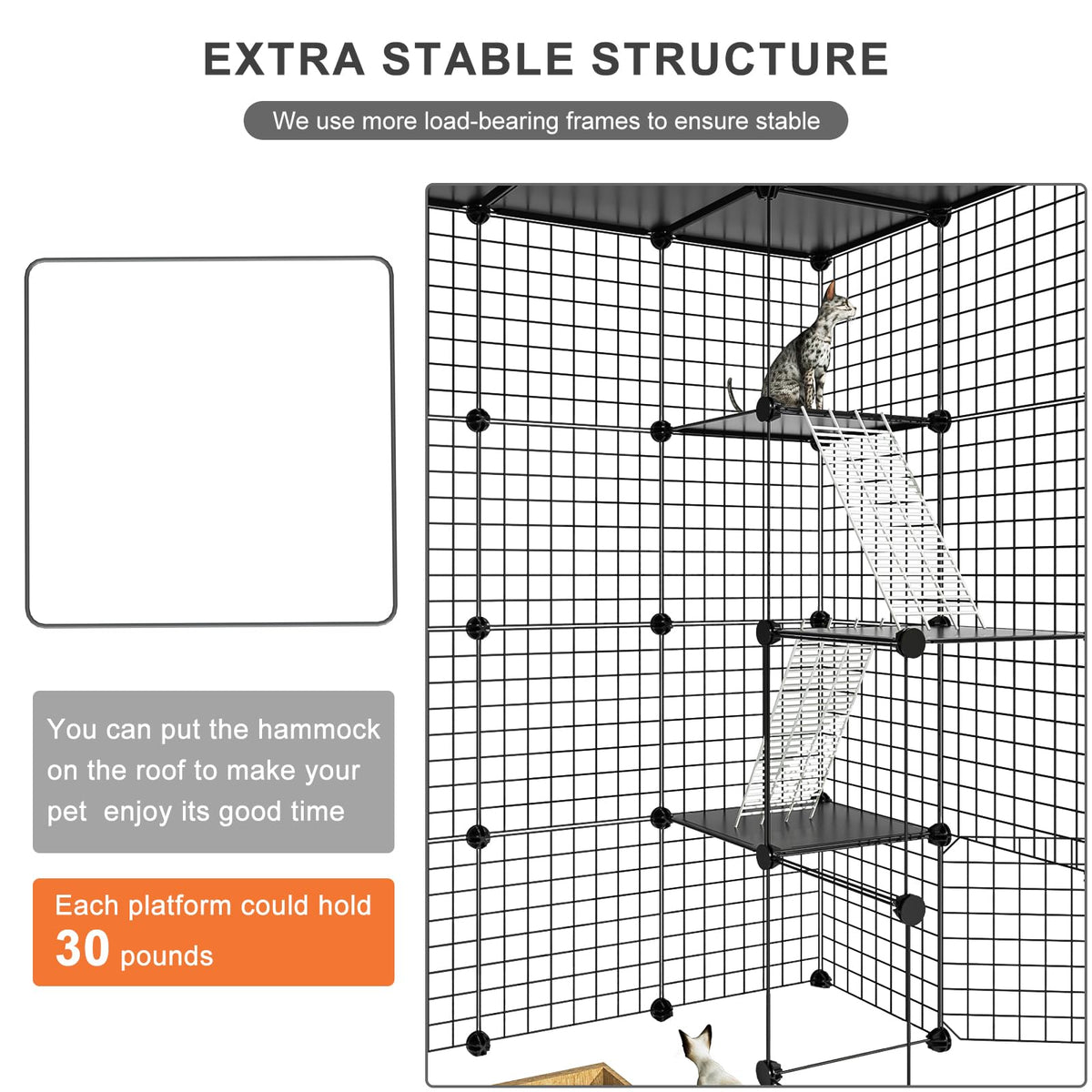 Large Detachable Metal Wire Cat Enclosure Q794