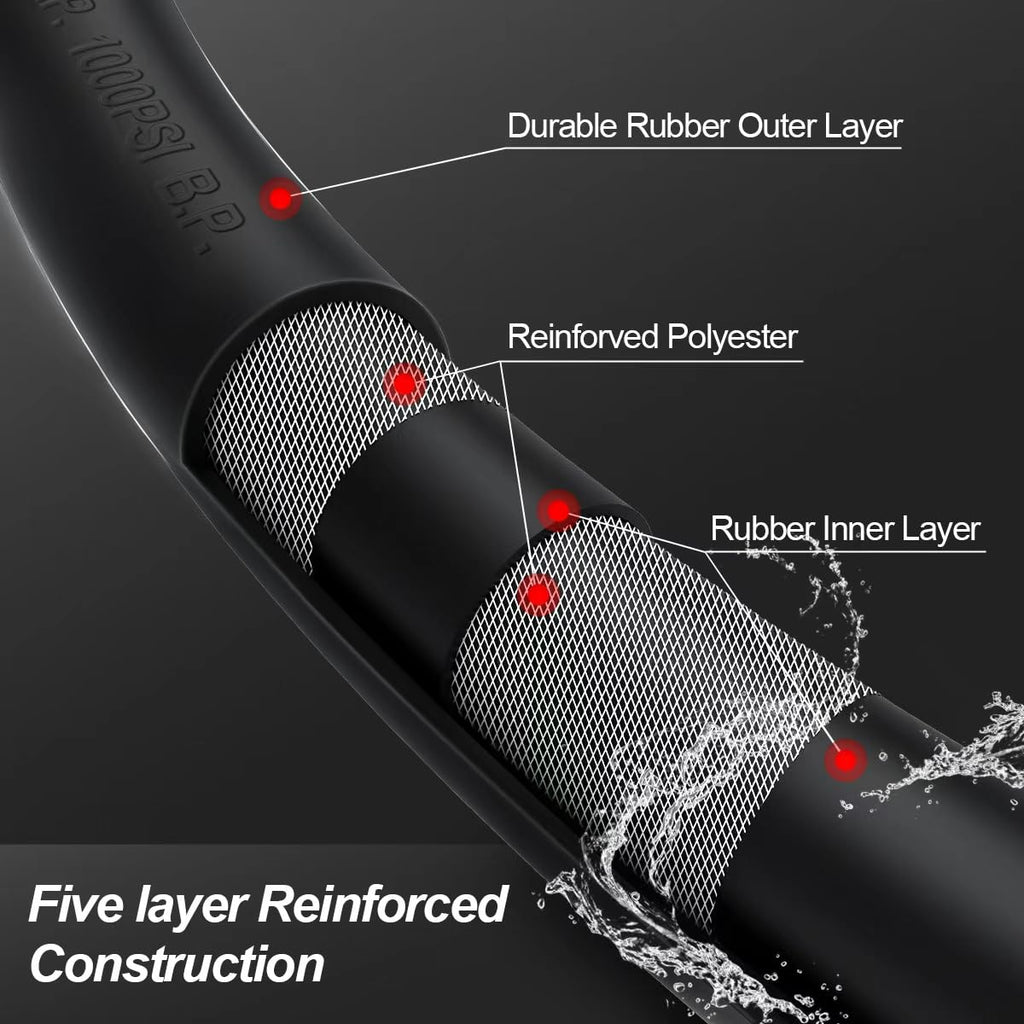 100FT x 3/4" Heavy Duty Rubber Garden Hose G1655