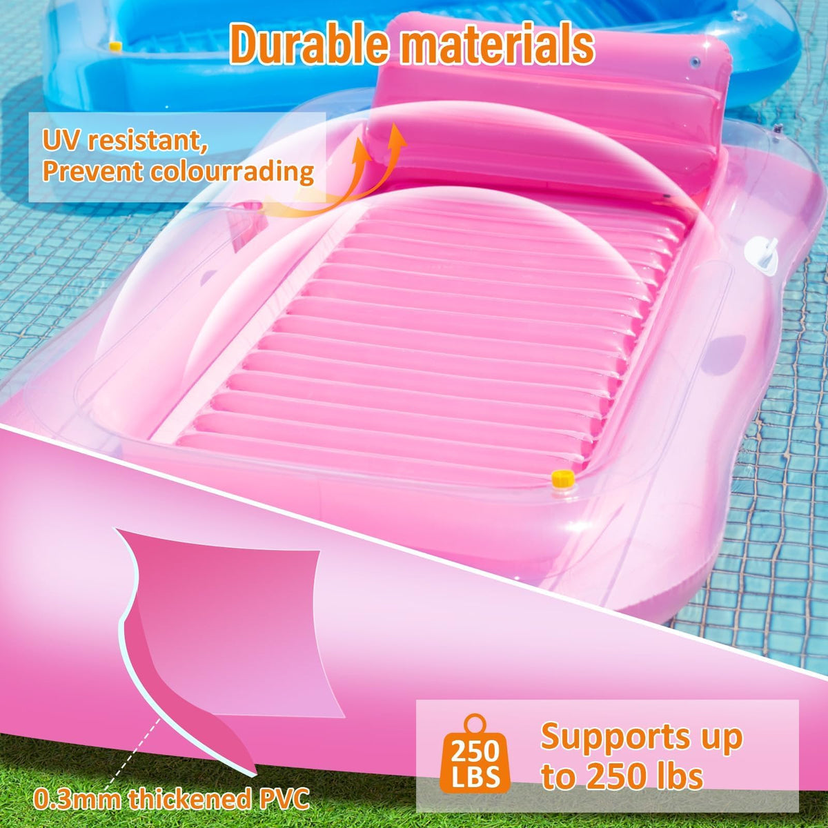 Inflatable Tanning Pool Lounger Float with Sprinkler A286