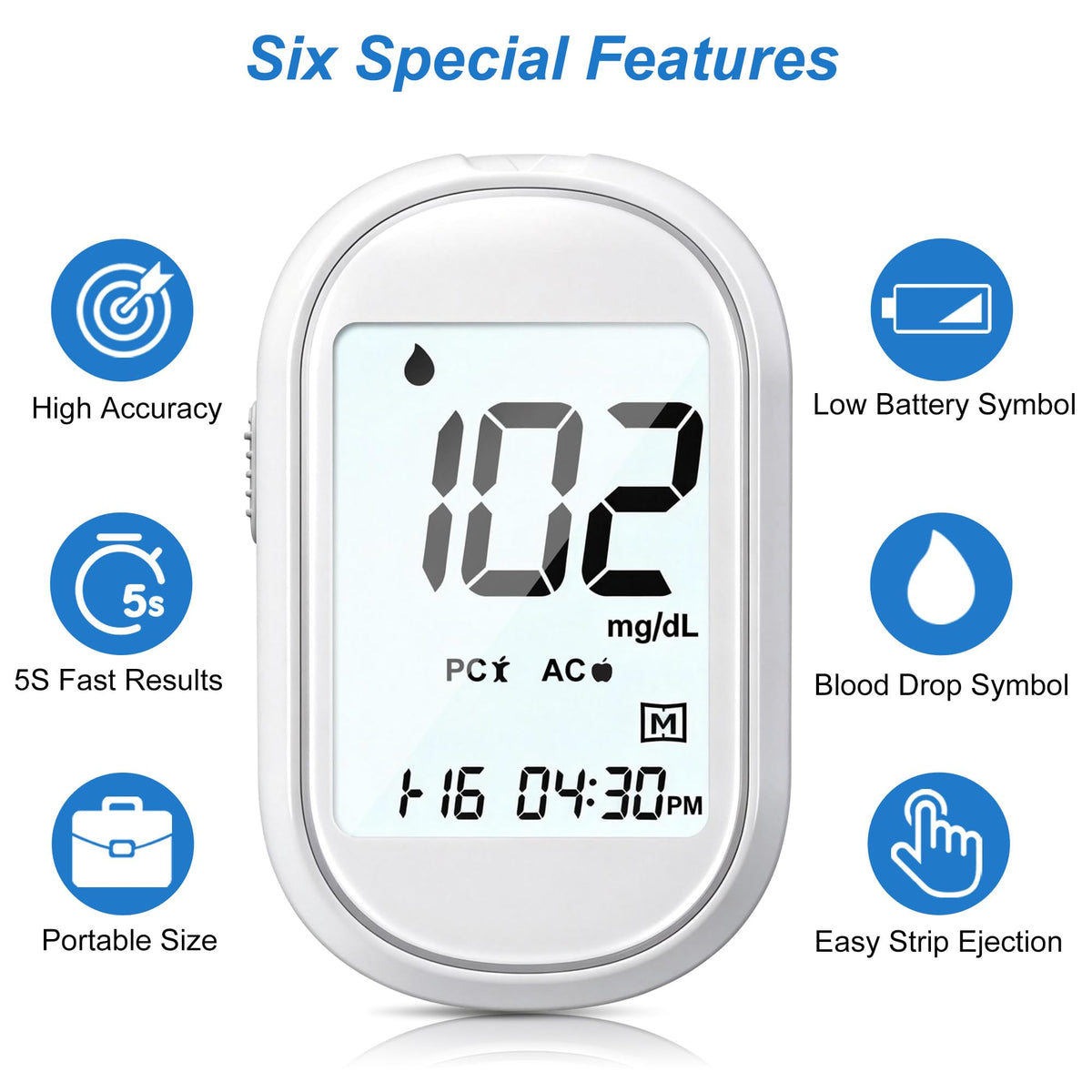 Glucose Monitor Kit with 100 Test Strips & Lancets O756685