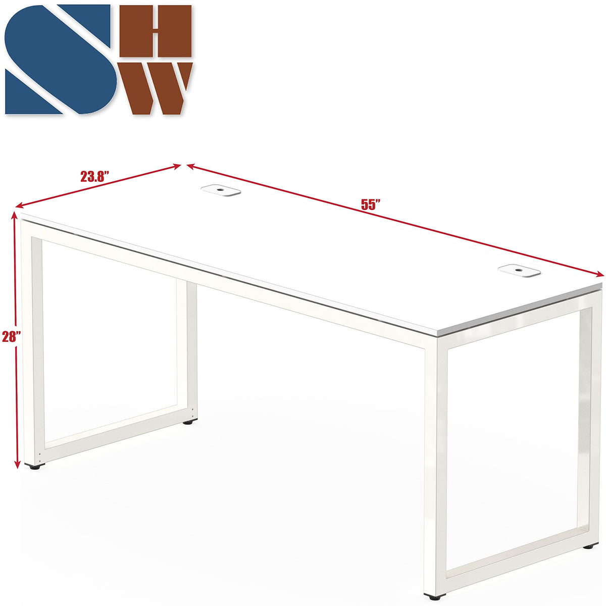 55-Inch White Office Computer Desk Z816