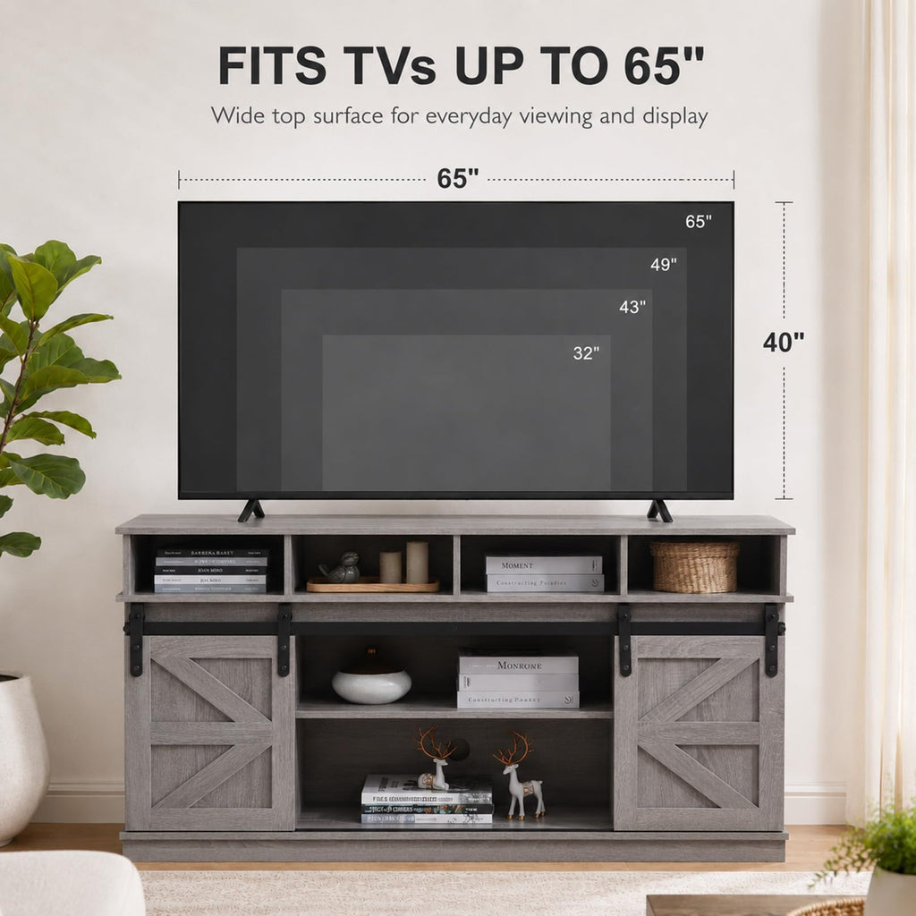 Grey TV Stand with Storage for 65 Inch TV K9772