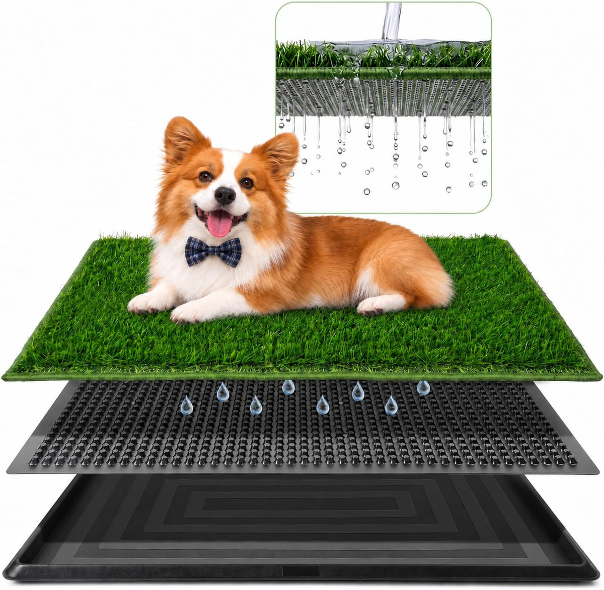 3 Layer Dog Grass Pad with Tray 30" x 20" B756001
